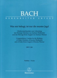 Bach Cantata No 208 (bwv208) Large Score P/b Sheet Music Songbook