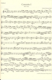 Bach Concerto For Keyboard No 1 Dmin Violin 1 Part Sheet Music Songbook