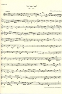 Bach Concerto For Keyboard No 1 Dmin Violin 2 Part Sheet Music Songbook
