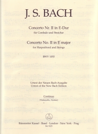 Bach Concerto For Keyboard No2 In E (bwv1053)cello Sheet Music Songbook