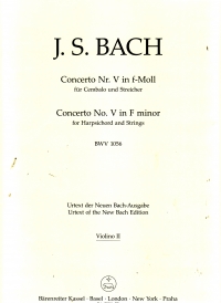 Bach Concerto For Keyboard No5 Fminor Bwv1056 Vln2 Sheet Music Songbook