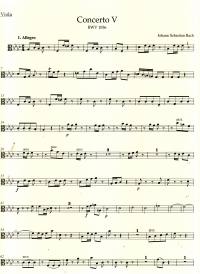 Bach Concerto For Keyboard No5 Fminor Bwv1056 Vla Sheet Music Songbook