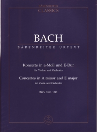 Bach Concerto For Violin In E (bwv 1042) (urtext) Sheet Music Songbook