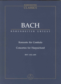 Bach Concertos For Keyboard (bwv 1052-1059) (urtex Sheet Music Songbook