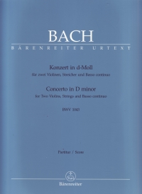 Bach Double Concerto For 2 Violins D Minor Score Sheet Music Songbook