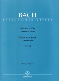 Bach Lutheran Mass A Bwv 234 Large Score Sheet Music Songbook