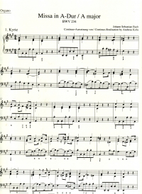 Bach Lutheran Mass A Bwv 234 Organ Sheet Music Songbook