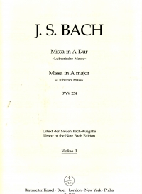 Bach Lutheran Mass A Bwv 234 Violin Ii Sheet Music Songbook