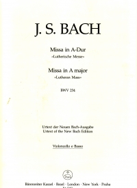 Bach Lutheran Mass A Bwv 234 Cello/bass Sheet Music Songbook