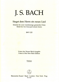 Bach Motet No 1 Singet Dem Herrn (bwv225) Bass Sheet Music Songbook