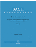Bach Motet No 5 Komm Jesu Komm (bwv 229) Choral Sc Sheet Music Songbook