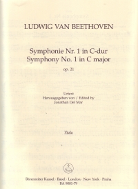 Beethoven Symphony No 1 In C Op 21 Viola Sheet Music Songbook
