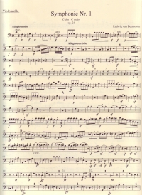 Beethoven Symphony No 1 In C Op 21 Cello Sheet Music Songbook