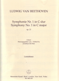 Beethoven Symphony No 1 In C Op 21 Double Bass Sheet Music Songbook