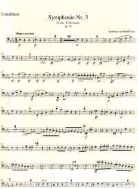 Beethoven Symphony No 3 Double Bass Part Sheet Music Songbook
