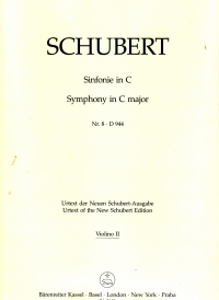 Schubert Symphony No 8 In C (d944) Urtext Vln 2 Pt Sheet Music Songbook