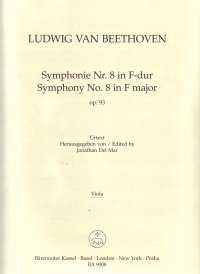 Beethoven Symphony No 8 F Op 93 Viola Part Sheet Music Songbook