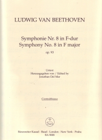 Beethoven Symphony No 8 F Op 93 Double Bass Part Sheet Music Songbook