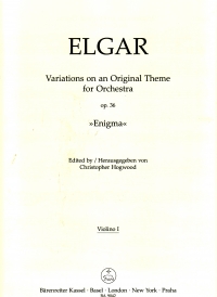 Elgar Enigma Variations For Orchestra Op36 Violin1 Sheet Music Songbook