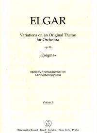 Elgar Enigma Variations For Orchestra Op36 Violin2 Sheet Music Songbook