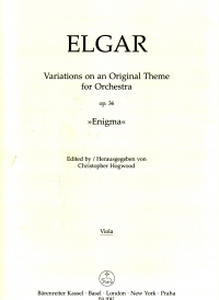 Elgar Enigma Variations For Orchestra Op36 Viola Sheet Music Songbook