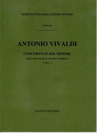 Vivaldi Concerto G Minor 2 Cellos F111/2 F/score Sheet Music Songbook