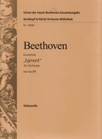 Beethoven Egmont Overture Cello Part Sheet Music Songbook