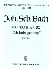Bach Cantata No82 Ich Habe Genung Full Score Sheet Music Songbook