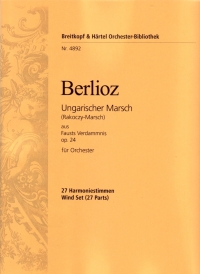 Berlioz Hungarian March Op24 Set Of Wind Parts Sheet Music Songbook