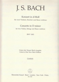 Bach Double Concerto For 2 Violins D Minor Cembalo Sheet Music Songbook
