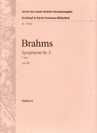 Brahms Symphony 3 F Major Op 90 Violin 2 Sheet Music Songbook