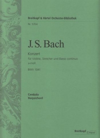 Bach Violin Concerto Amin Bwv1041 Harpsichord/pian Sheet Music Songbook