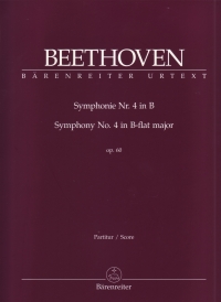 Beethoven Symphony 4 Full Score Sheet Music Songbook