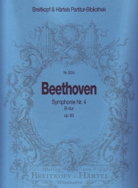 Beethoven Symphony No 4 Op 60 Full Score Sheet Music Songbook