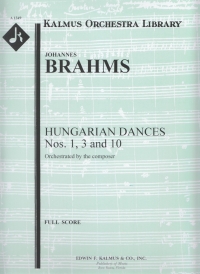 Brahms Hungarian Dances 1, 3 & 10 Full Score Sheet Music Songbook
