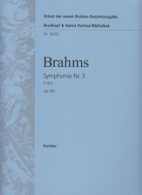 Brahms Symphony No 3 F Major Full Score Sheet Music Songbook