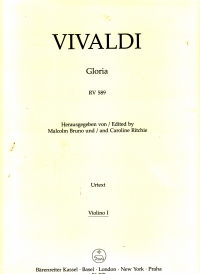 Vivaldi Gloria Rv589 Violin I Sheet Music Songbook