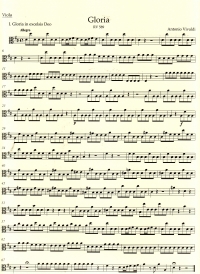 Vivaldi Gloria Rv589 Viola Sheet Music Songbook