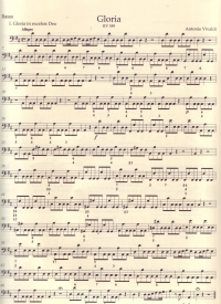 Vivaldi Gloria Rv589 Cello/bass Sheet Music Songbook