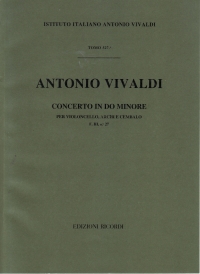 Vivaldi Concerto Cello Cmin F/score Fiii/27 Rv402 Sheet Music Songbook