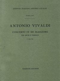 Vivaldi Concerto C Rv109 Fxi/23 Full Score Sheet Music Songbook