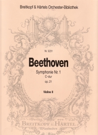 Beethoven Symphony No 1 Op 21 Violin 2 Part Sheet Music Songbook