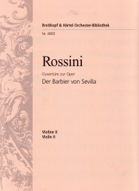 Rossini Barber Of Seville Overture Violin 2 Part Sheet Music Songbook