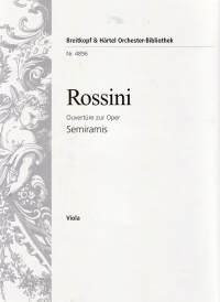 Rossini Semiramide Overture Viola Part Sheet Music Songbook