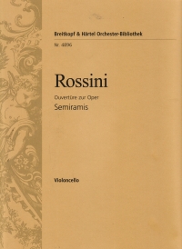 Rossini Semiramide Overture Cello Part Sheet Music Songbook