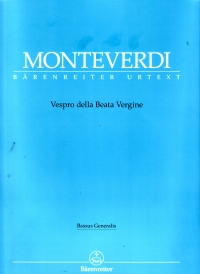 Monteverdi Vespro Beata Vergine Basso Continuo Sheet Music Songbook