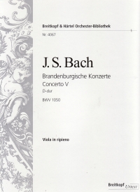 Bach Brandenburg Concerto No 5 Viola Part Sheet Music Songbook