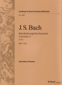 Bach Brandenburg Concerto No 5 Double Bass Part Sheet Music Songbook