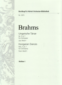 Brahms Hungarian Dances 5 6 & 7 Violin 1 Sheet Music Songbook
