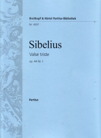 Sibelius Valse Triste Op 44/1 Full Score Sheet Music Songbook